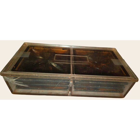 Vintage Amber Lucite Duracite Coasters Set Of 8 With Box Mcm - Picture 3 of 10